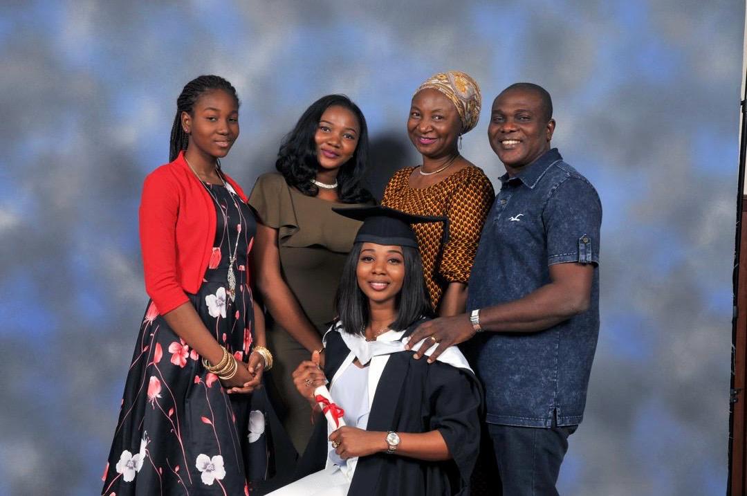 Family graduation joy
